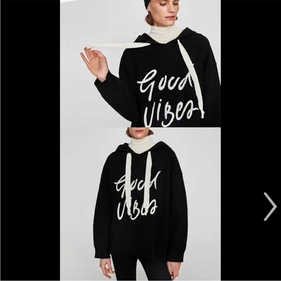 ZARA “Good Vibes” hoodie GUC - Picture 5 of 6